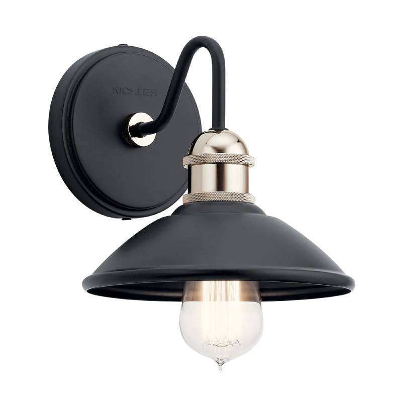 Kichler 45943 Clyde 1-lt 8" Tall Vanity Light-Black
