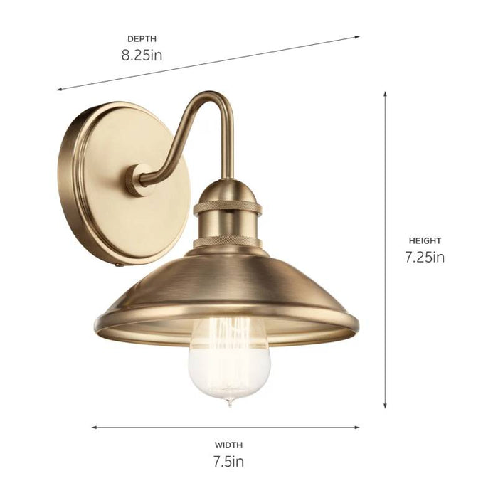 Kichler 45943 Clyde 1-lt 8" Tall Vanity Light