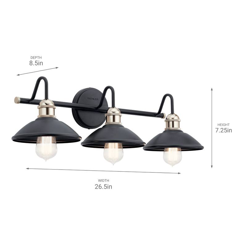 Kichler 45945 Clyde 3-lt 26" Wide Vanity Light