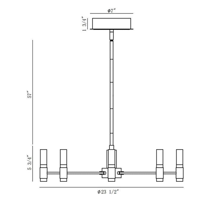 Eurofase 46352 Albany 8-lt 24" LED Chandelier