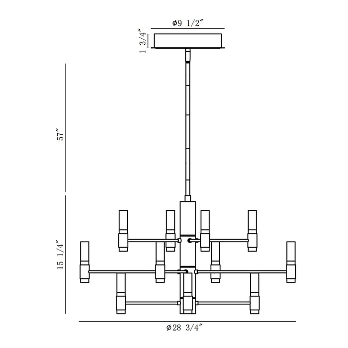 Eurofase 46353 Albany 12-lt 31" LED Chandelier