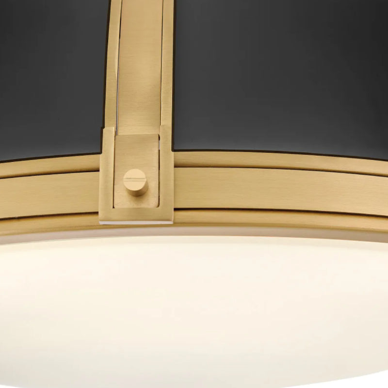 Hinkley 46353-LCB Barton 3-lt 18" LED Flush Mount - Black with Lacquered Brass accents