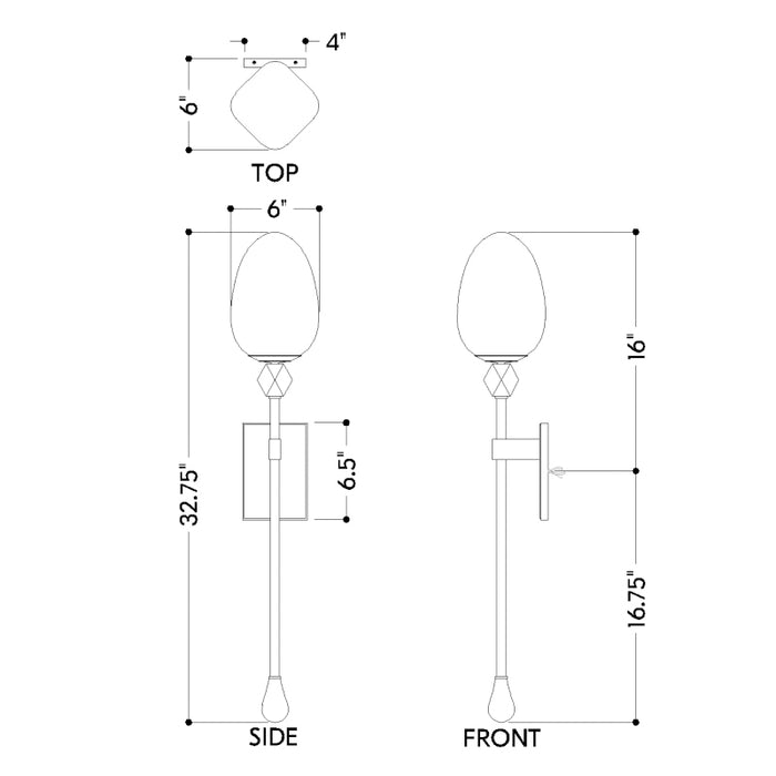 Corbett 464-01 Daith 1-lt 33" Tall LED Wall Sconce