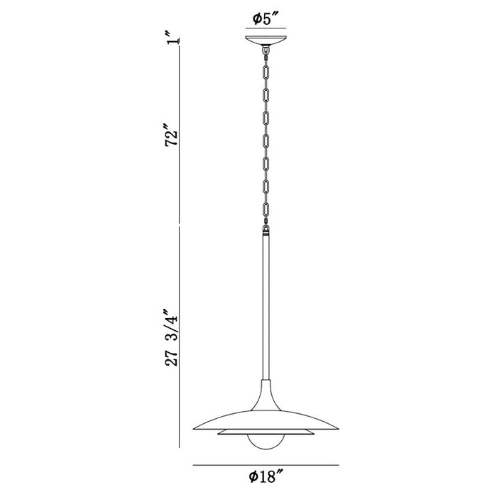 Eurofase 46441 Welsh 1-lt 18" LED Pendant