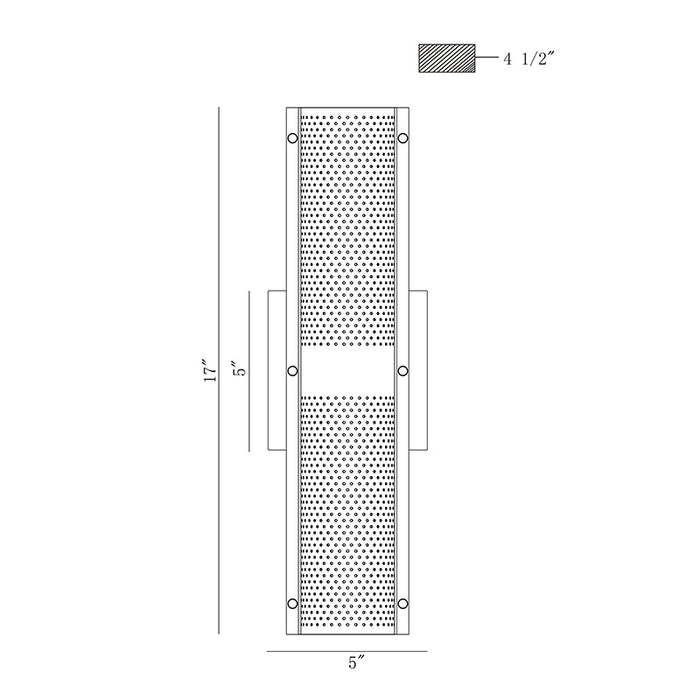 Eurofase 46461 Westcliffe 2-lt 17" Tall LED Outdoor Wall Mount