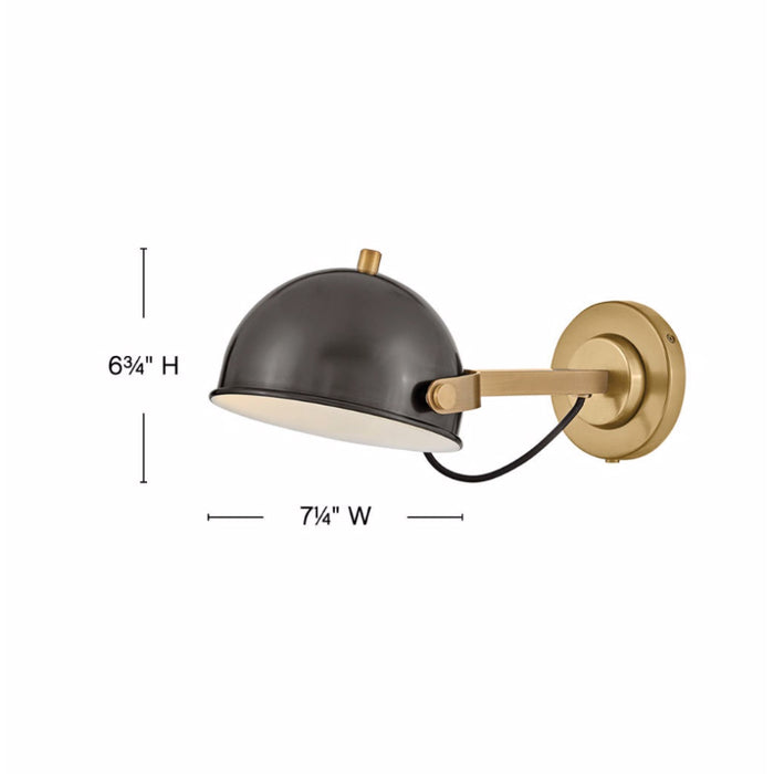 Hinkley 46470 Spence 1-lt 7" LED Adjustable Single Light Sconce