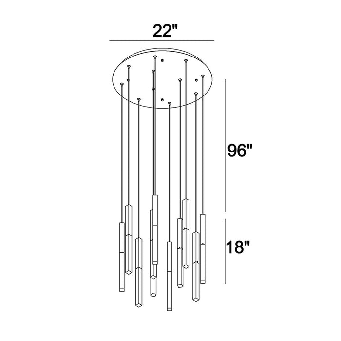 Eurofase 46477 Benicio 11-lt 22" LED Chandelier