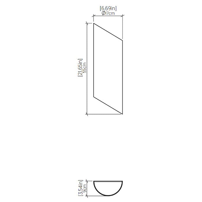 Accord 466LED Clean 1-lt 22" Tall LED Wall Light