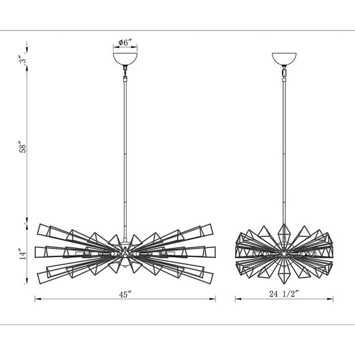 Eurofase 46761 Dendelio 10-lt 45" Chandelier