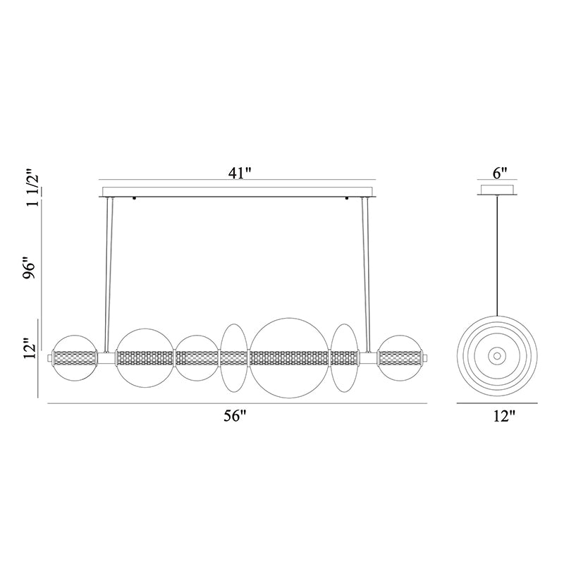 Eurofase 46772 Atomo 1-lt 56" LED Chandelier