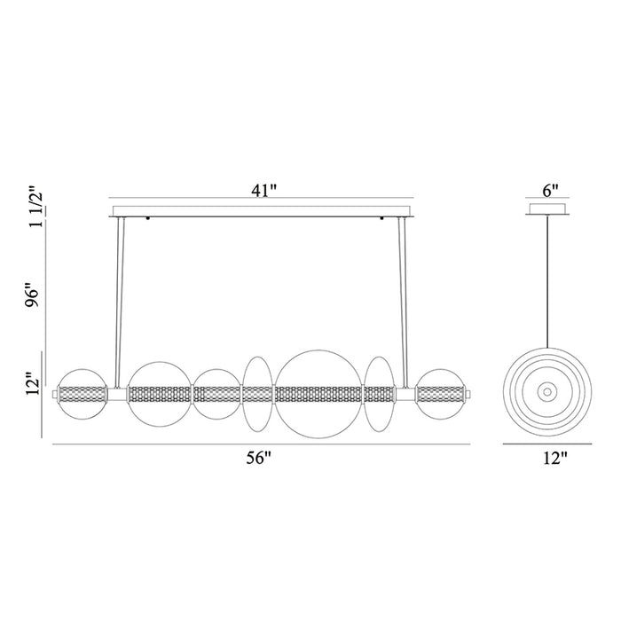 Eurofase 46772 Atomo 1-lt 56" LED Chandelier