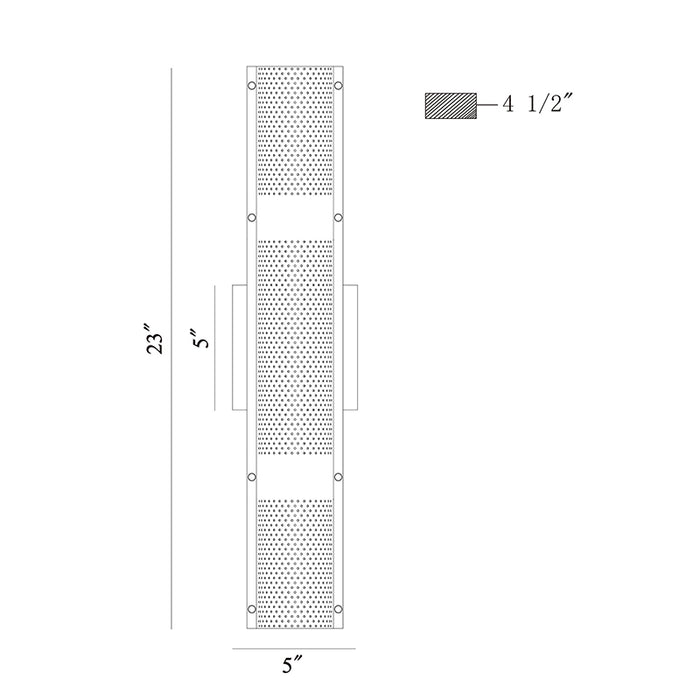 Eurofase 46802 Westcliffe 1-lt 23" Tall LED Outdoor Wall Mount