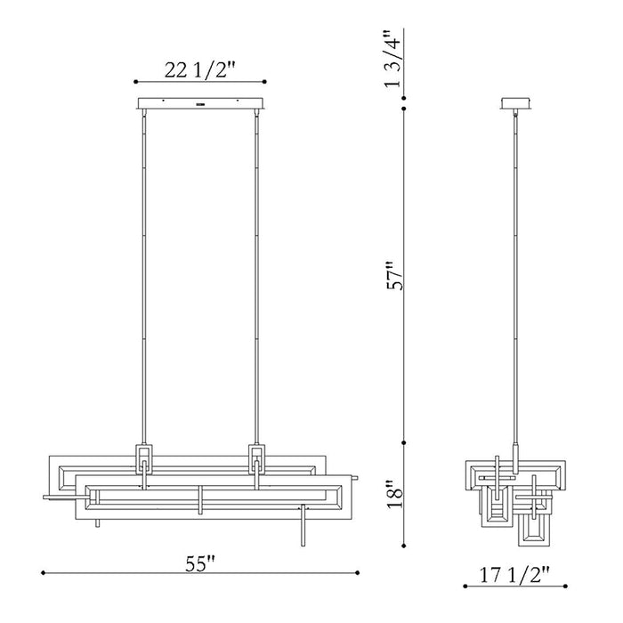 Eurofase 46806 Inizio 1-lt 55" LED Chandelier