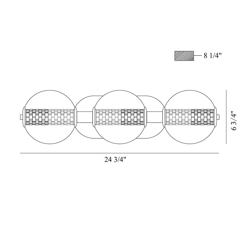 Eurofase 46809 Atomo 3-lt 25" LED Wall Sconce