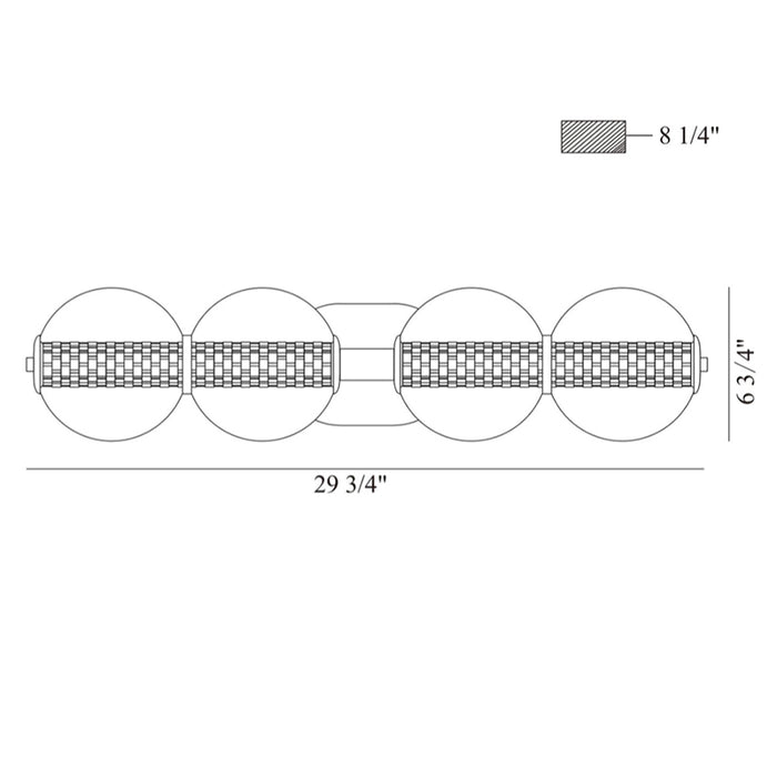 Eurofase 46810 Atomo 4-lt 30" LED Wall Sconce