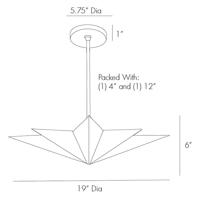 Arteriors 46821 Rex 4-lt 19" Pendant