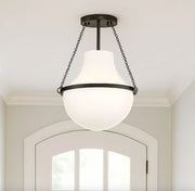 Hinkley 46891 Collins 1-lt 15" LED Semi-Flush Mount - Black Oxide