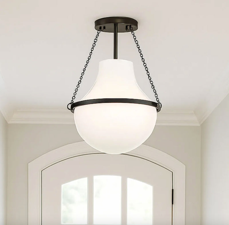 Hinkley 46891 Collins 1-lt 15" LED Semi-Flush Mount - Black Oxide