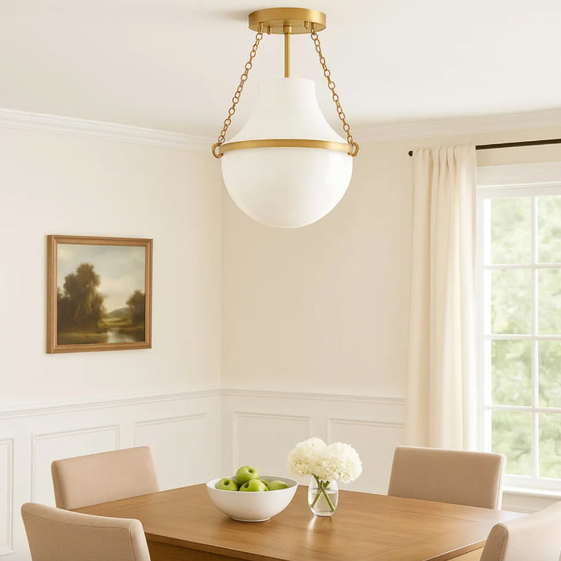 Hinkley 46891 Collins 1-lt 15" LED Semi-Flush Mount - Heritage Brass