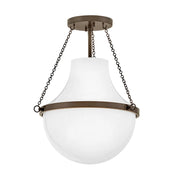 Hinkley 46891 Collins 1-lt 15" LED Semi-Flush Mount - Heritage Bronze