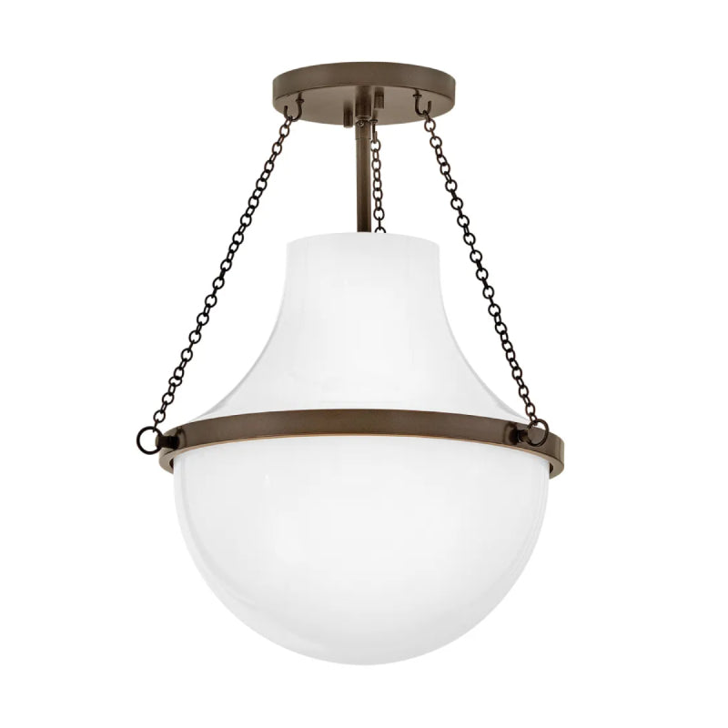 Hinkley 46891 Collins 1-lt 15" LED Semi-Flush Mount - Heritage Bronze