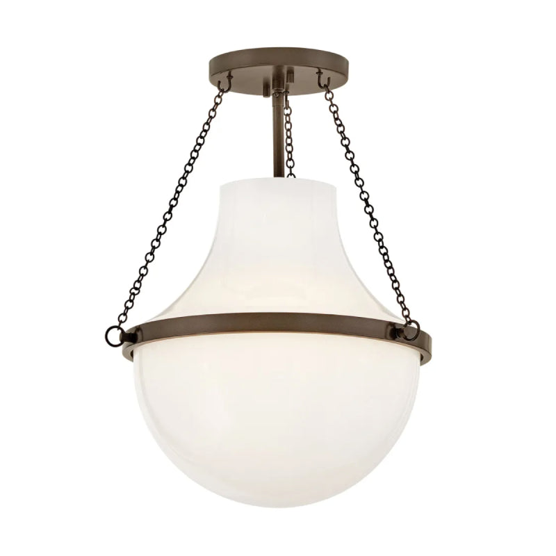 Hinkley 46891 Collins 1-lt 15" LED Semi-Flush Mount - Heritage Bronze