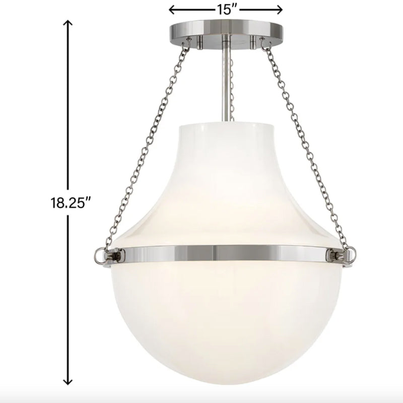 Hinkley 46891 Collins 1-lt 15" LED Semi-Flush Mount