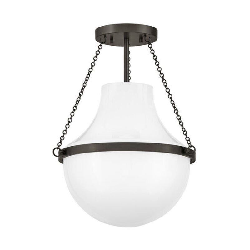 Hinkley 46891 Collins 1-lt 15" LED Semi-Flush Mount - Black Oxide