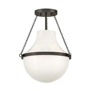 Hinkley 46891 Collins 1-lt 15" LED Semi-Flush Mount - Black Oxide