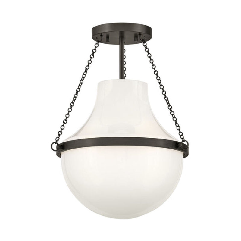 Hinkley 46891 Collins 1-lt 15" LED Semi-Flush Mount - Black Oxide