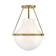 Hinkley 46891 Collins 1-lt 15" LED Semi-Flush Mount - Heritage Brass