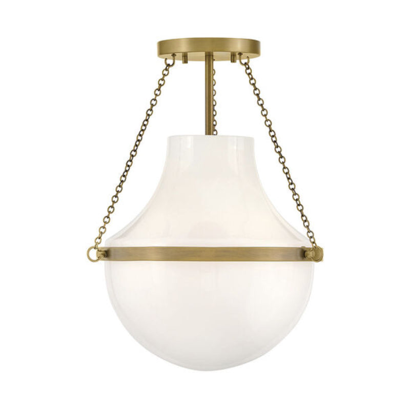 Hinkley 46891 Collins 1-lt 15" LED Semi-Flush Mount - Heritage Brass