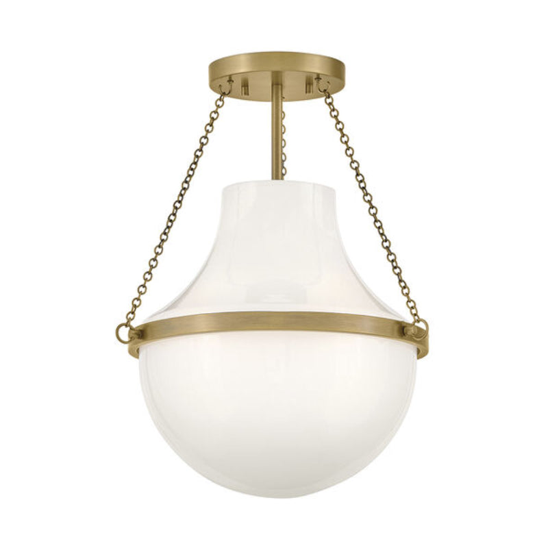 Hinkley 46891 Collins 1-lt 15" LED Semi-Flush Mount - Heritage Brass