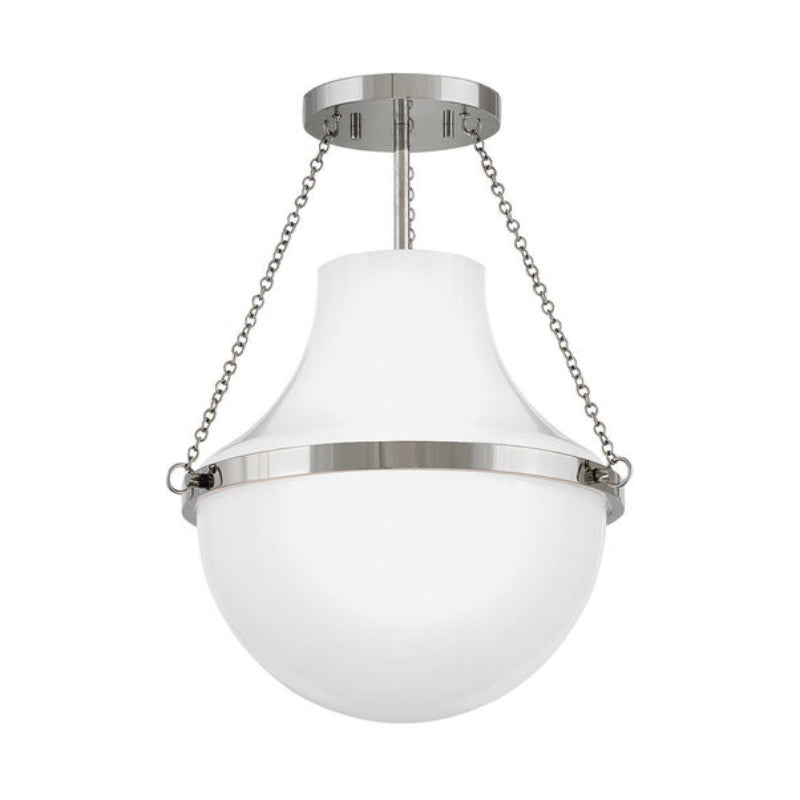 Hinkley 46891 Collins 1-lt 15" LED Semi-Flush Mount - Polished Nickel