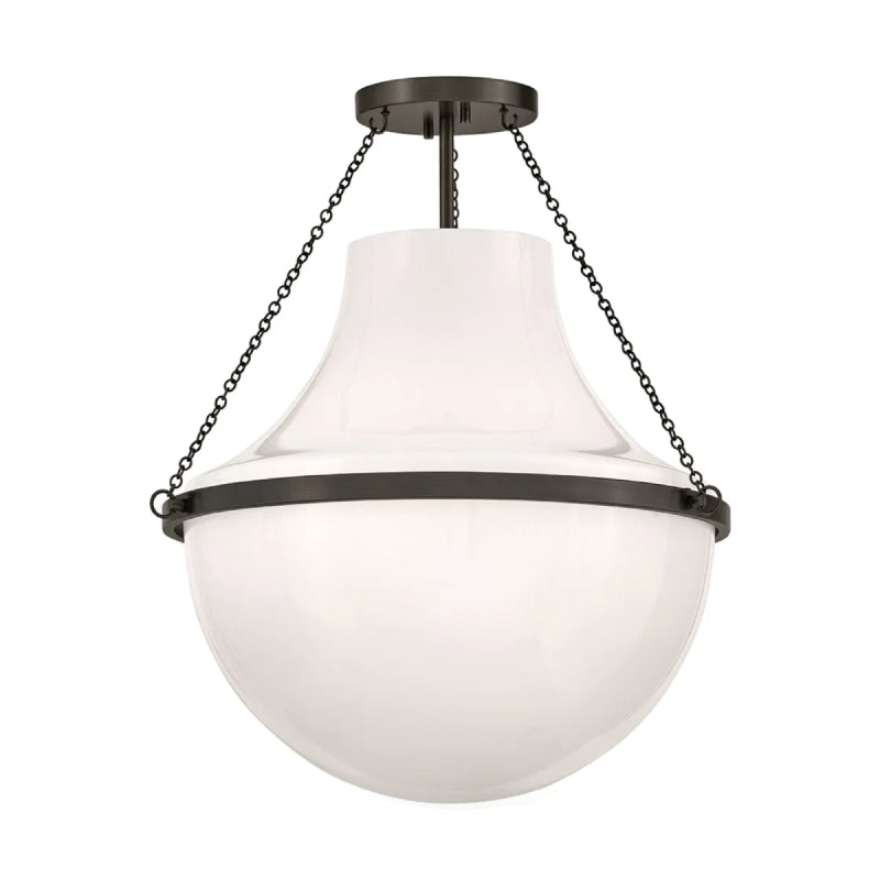 Hinkley 46893 Collins 1-lt 20" LED Semi-Flush Mount - Black Oxide