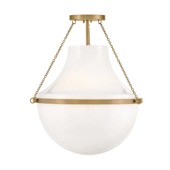 Hinkley 46893 Collins 1-lt 20" LED Semi-Flush Mount - Heritage Brass