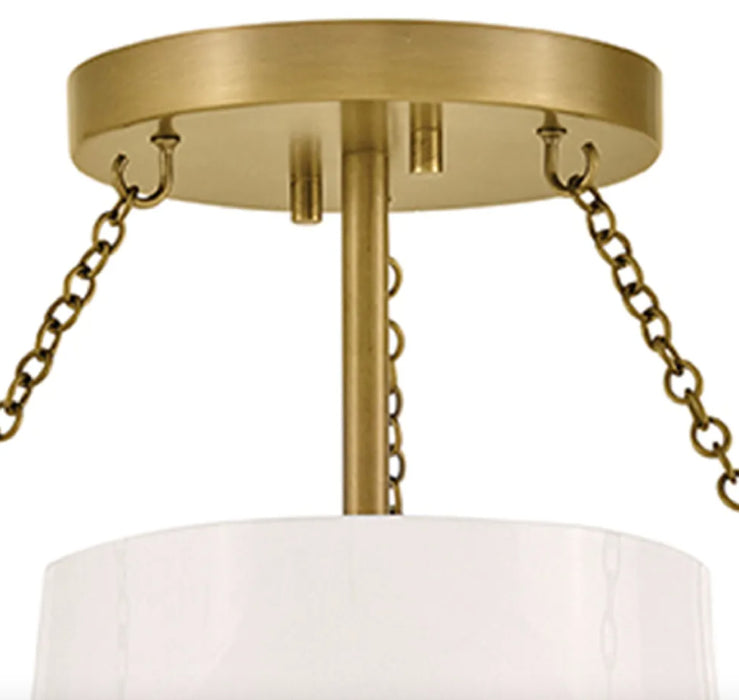 Hinkley 46893 Collins 1-lt 20" LED Semi-Flush Mount - Heritage Brass