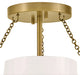 Hinkley 46893 Collins 1-lt 20" LED Semi-Flush Mount - Heritage Brass