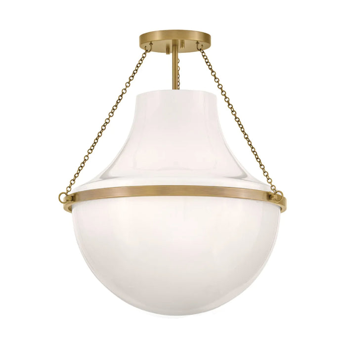 Hinkley 46893 Collins 1-lt 20" LED Semi-Flush Mount - Heritage Brass