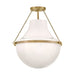 Hinkley 46893 Collins 1-lt 20" LED Semi-Flush Mount - Heritage Brass