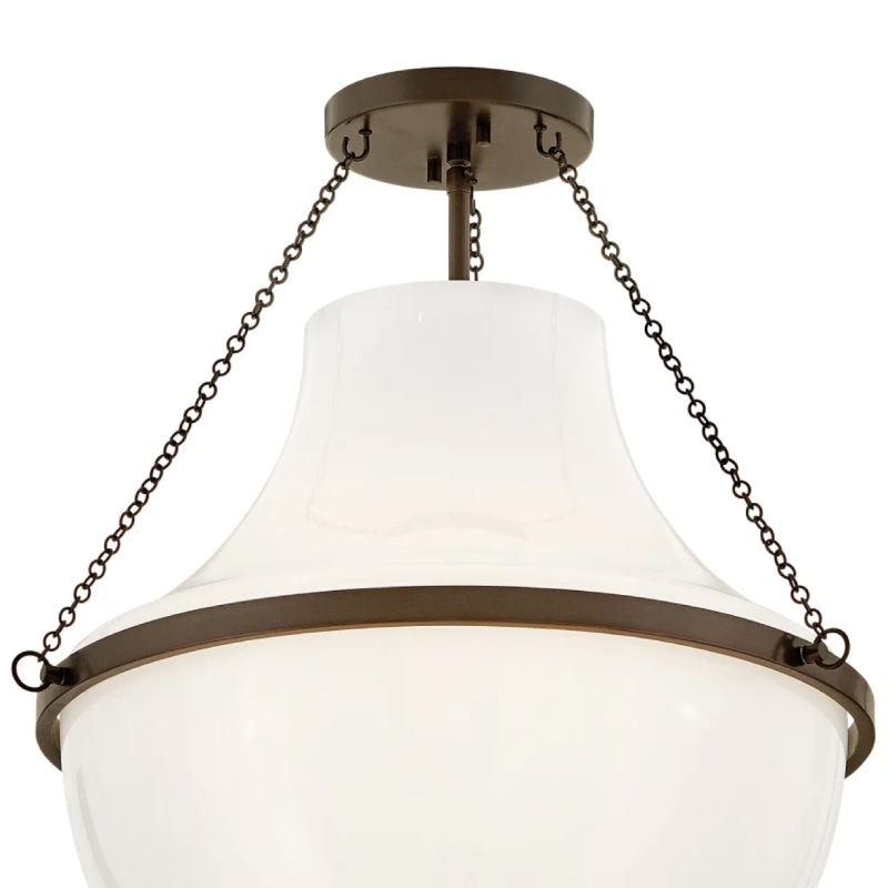 Hinkley 46893 Collins 1-lt 20" LED Semi-Flush Mount - Heritage Bronze