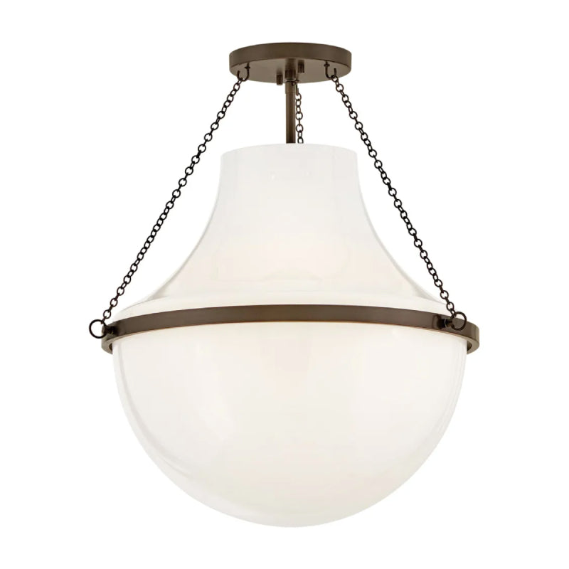 Hinkley 46893 Collins 1-lt 20" LED Semi-Flush Mount - Heritage Bronze
