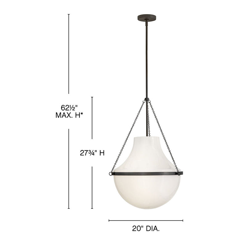 Hinkley 46894 Collins 1-lt 20" LED Pendant