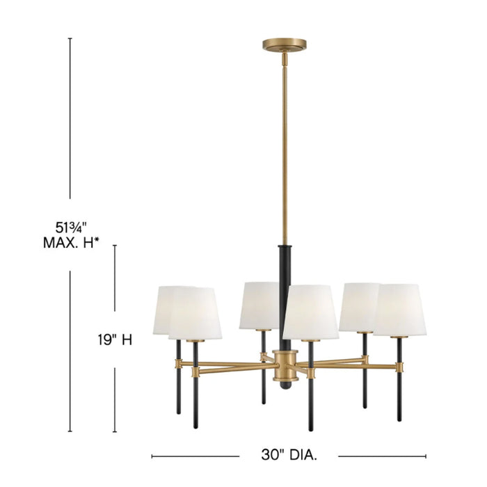 Hinkley 46954 Saunders 6-lt 30" LED Chandelier