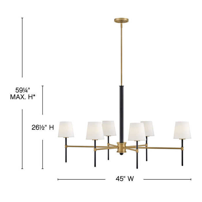 Hinkley 46955 Saunders 6-lt 45" LED Chandelier