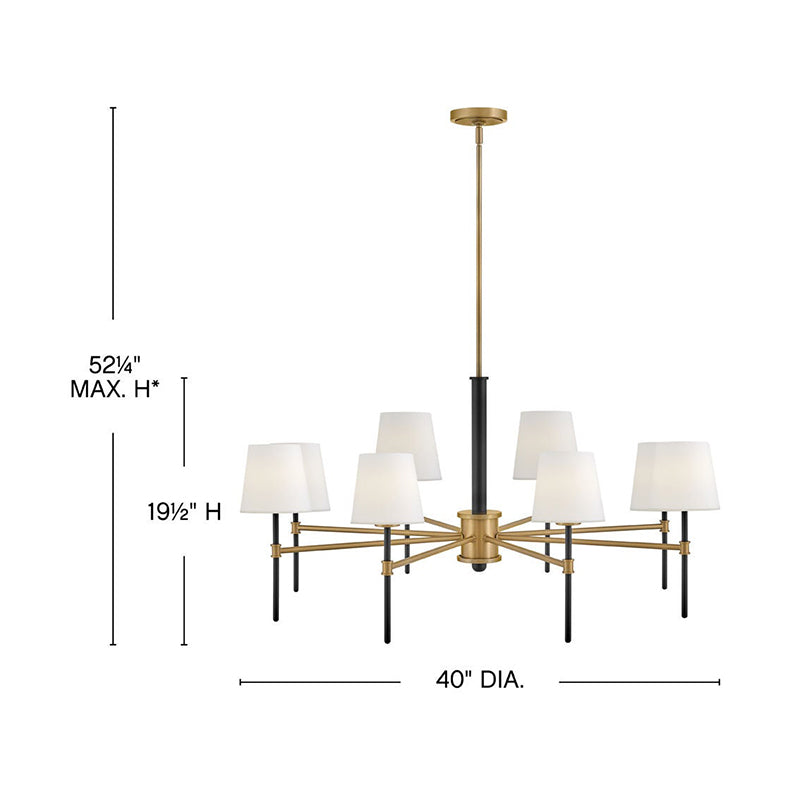 Hinkley 46956 Saunders 8-lt 40" LED Chandelier