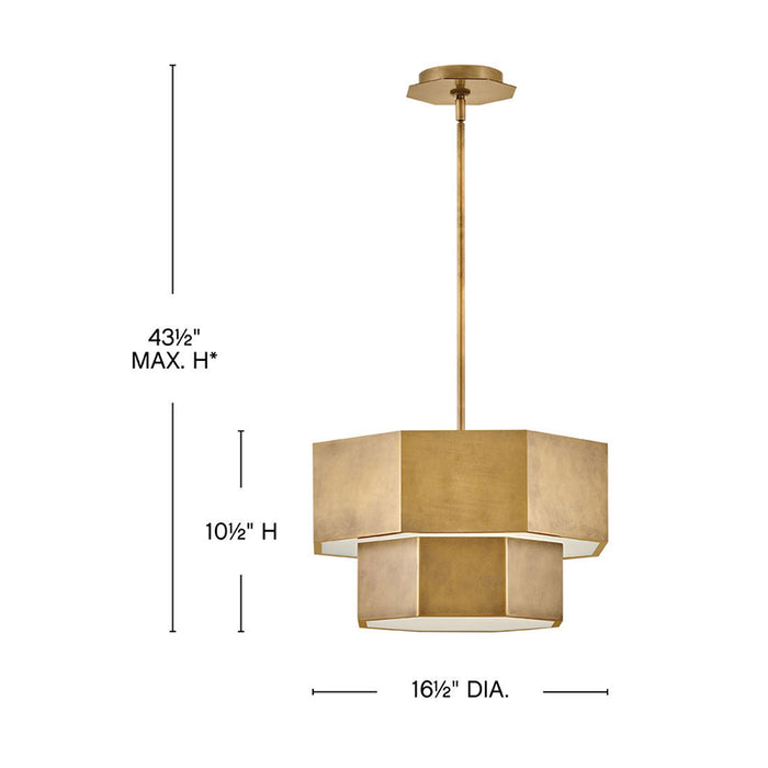 Hinkley 46991 Facet 5-lt 17" LED Convertible Semi Flush Mount