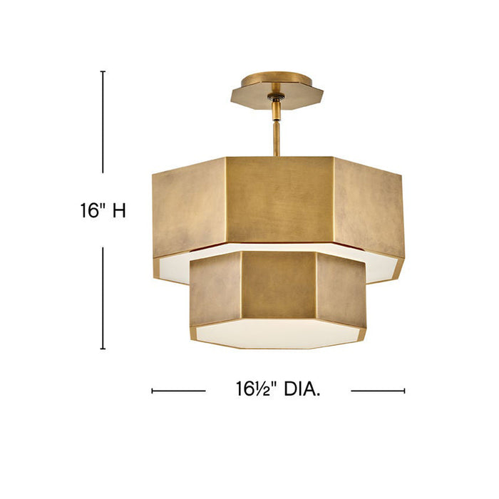 Hinkley 46991 Facet 5-lt 17" LED Convertible Semi Flush Mount