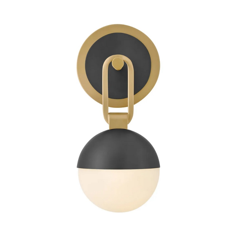Hinkley 54560 Bowie 1-lt 13" Tall LED Wall Sconce - Lacquered Brass with Black