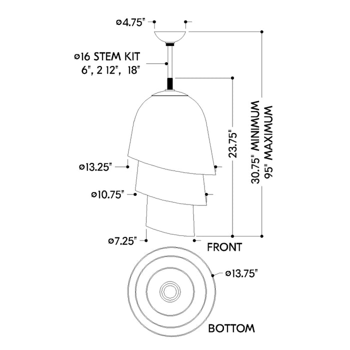 Corbett 470-13 Hela 1-lt 14" LED Pendant